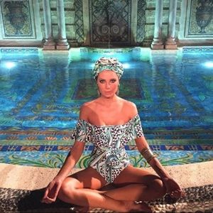 Mara Hoffman Off-the-Shoulder One Piece Swim Suit